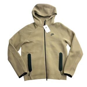 Nike Tech Fleece Full Zip Hoodie Men’s Medium Khaki Beige Tan New With Tags $140
